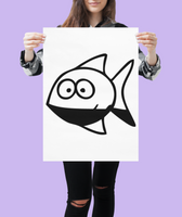 Funny Cartoon Fish Sticker