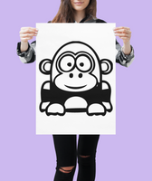 Funny Cartoon Gorilla Sticker