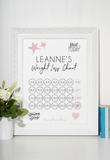 Personalised Name Pink Star Heart Start Today Postive A4 Weight Loss Diet Slimming Chart Tracker Print - st. lb Units