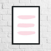 Pink 3 Stripes Brush Wall Decor Bedroom Print