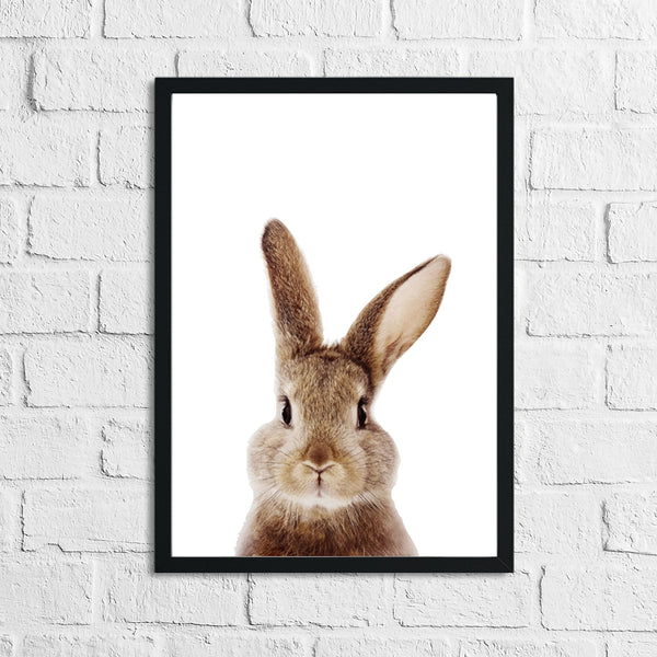 Rabbit Animal Woodlands Nursery Children's Room Wall Decor Print