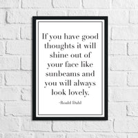 If You Have Good Thoughts It Will Shine Children's Room Quote Wall Decor Print