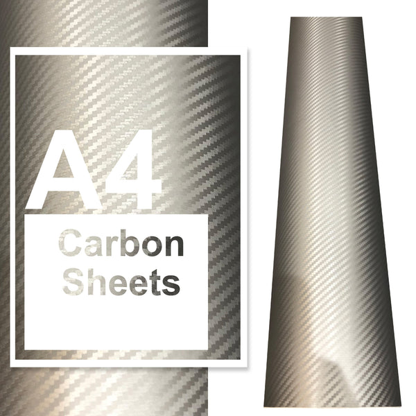 A4 A3 A2 Carbon Fibre Vinyl Sheets Silver