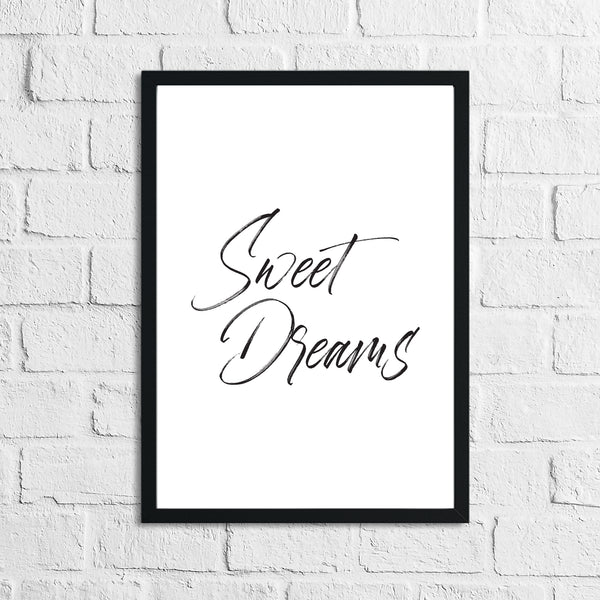 Sweet Dreams Bedroom Decor Simple Print