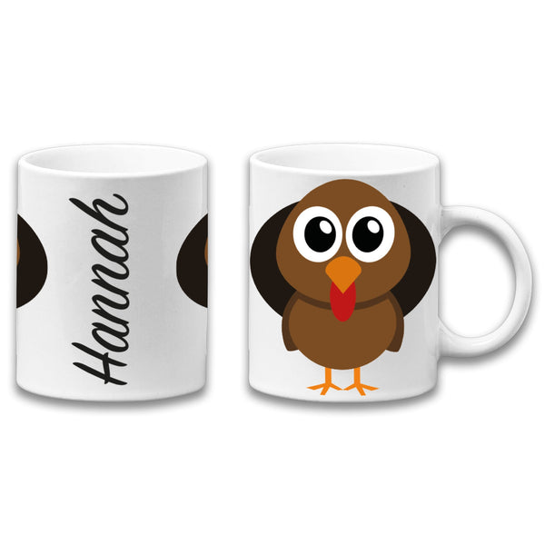 Adorable Turkey Personalised Your Name Gift Mug