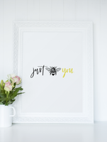 Just Bee You Bumble Bee 2022 Simple Bedroom Dressing Room Home Wall Decor Print