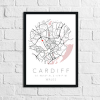 Couple Personalised Valentines Love Engagement Wedding Any Place Circle City Print Coordinates Wall Decor Print